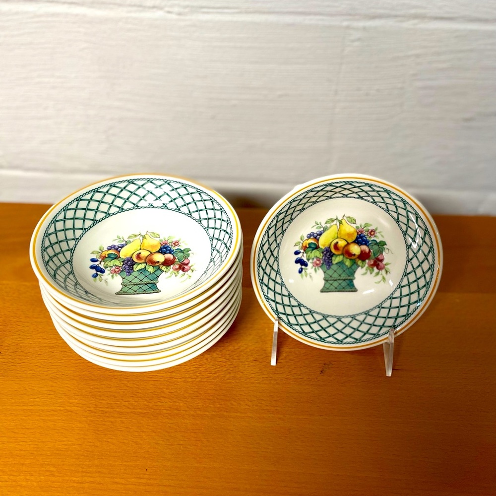 Villeroy & Boch Basket design - 6 in cereal bowls —set of 10